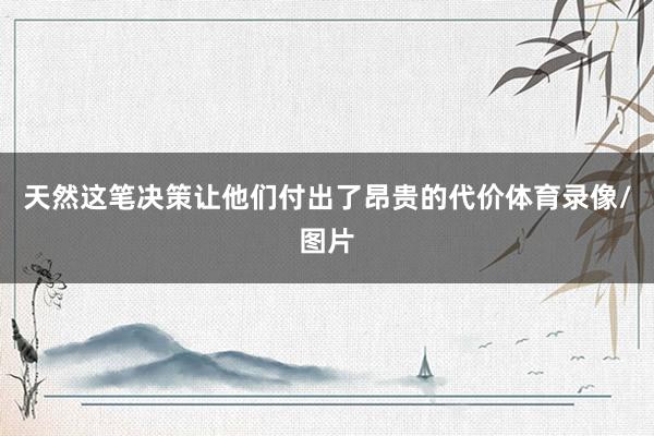 天然这笔决策让他们付出了昂贵的代价体育录像/图片