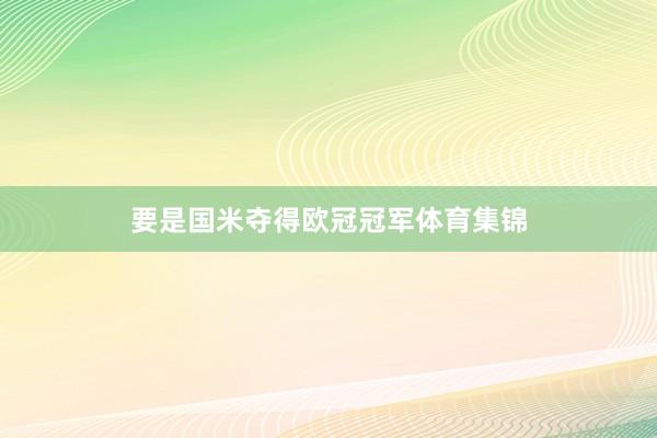 要是国米夺得欧冠冠军体育集锦
