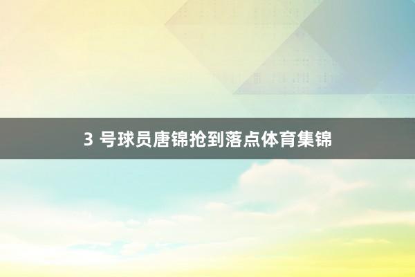 3 号球员唐锦抢到落点体育集锦