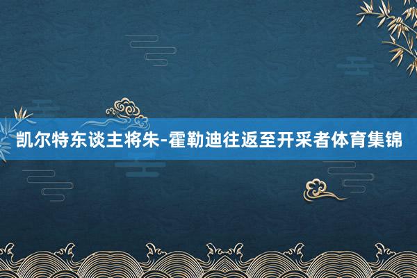 凯尔特东谈主将朱-霍勒迪往返至开采者体育集锦