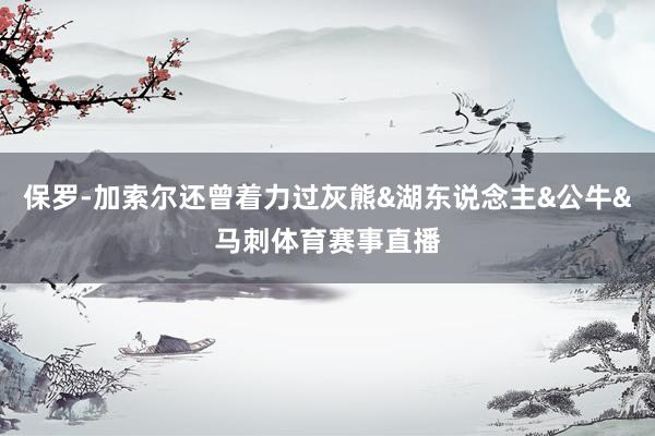 保罗-加索尔还曾着力过灰熊&湖东说念主&公牛&马刺体育赛事直播