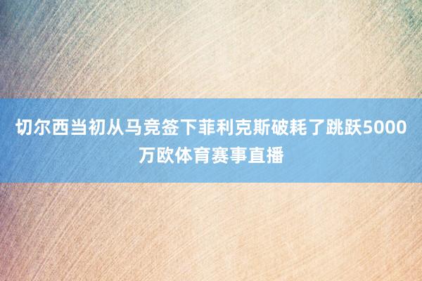 切尔西当初从马竞签下菲利克斯破耗了跳跃5000万欧体育赛事直播