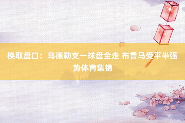 换取盘口：乌德勒支一球盘全走 布鲁马受平半强势体育集锦