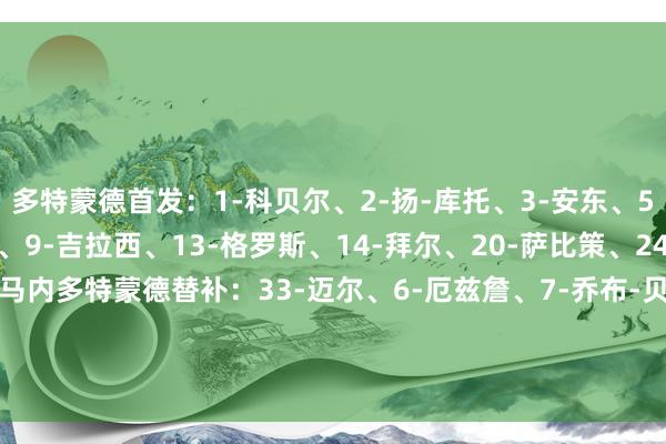 多特蒙德首发：1-科贝尔、2-扬-库托、3-安东、5-本塞拜尼、8-恩梅查、9-吉拉西、13-格罗斯、14-拜尔、20-萨比策、24-文静松、39-菲利波-马内多特蒙德替补：33-迈尔、6-厄兹詹、7-乔布-贝林厄姆、10-布兰特、21-雷纳、27-阿德耶米、37-坎贝尔、42-卡巴尔、49-吕尔斯    体育赛事直播