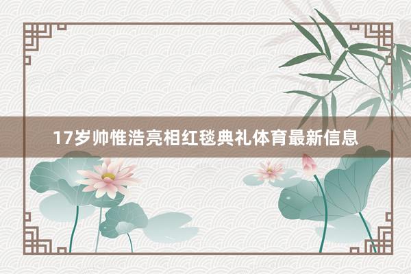 17岁帅惟浩亮相红毯典礼体育最新信息