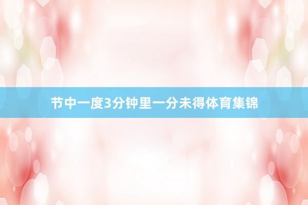 节中一度3分钟里一分未得体育集锦