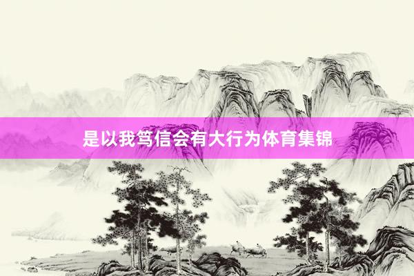 是以我笃信会有大行为体育集锦