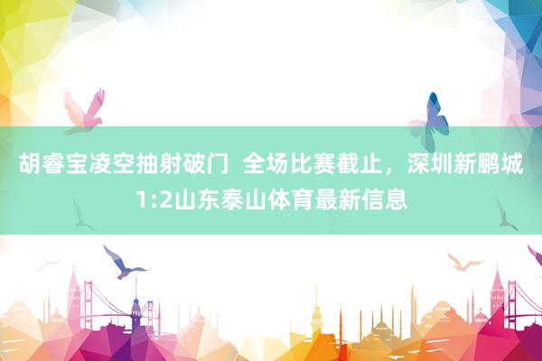 胡睿宝凌空抽射破门  全场比赛截止，深圳新鹏城1:2山东泰山体育最新信息