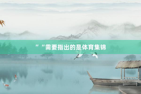 ” “需要指出的是体育集锦