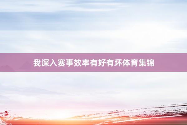 我深入赛事效率有好有坏体育集锦
